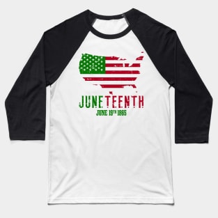 Juneteenth American Flag Baseball T-Shirt